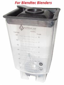 Alterna Jar fits Blendtec Blenders - 80 oz with removable blade assembly